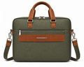 Seeselect Premium Olive Green Laptop Bag | 15.6" Executive Leather Briefcase with Detachable Shoulder Strap