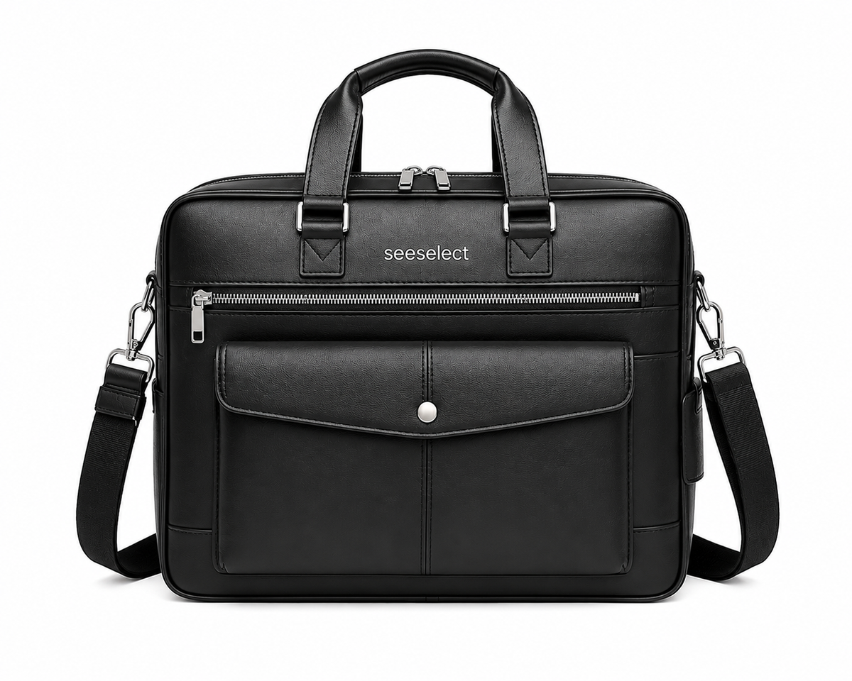Seeselect Premium Business Office Laptop Bag Premium Business Briefcase with Shoulder Strap | Water-Resistant | Fits Up to 15.6" Laptop