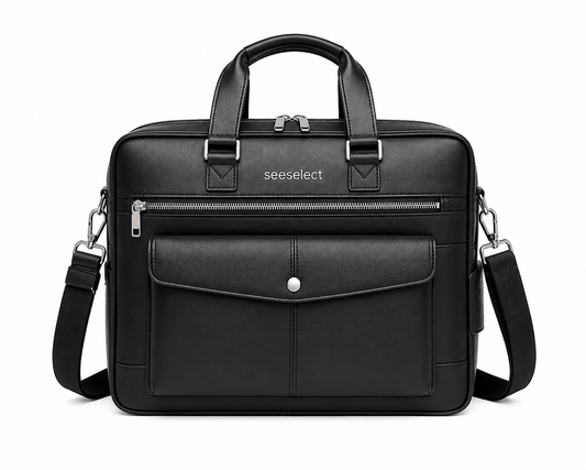 Seeselect Premium Business Office Laptop Bag Premium Business Briefcase with Shoulder Strap | Water-Resistant | Fits Up to 15.6" Laptop