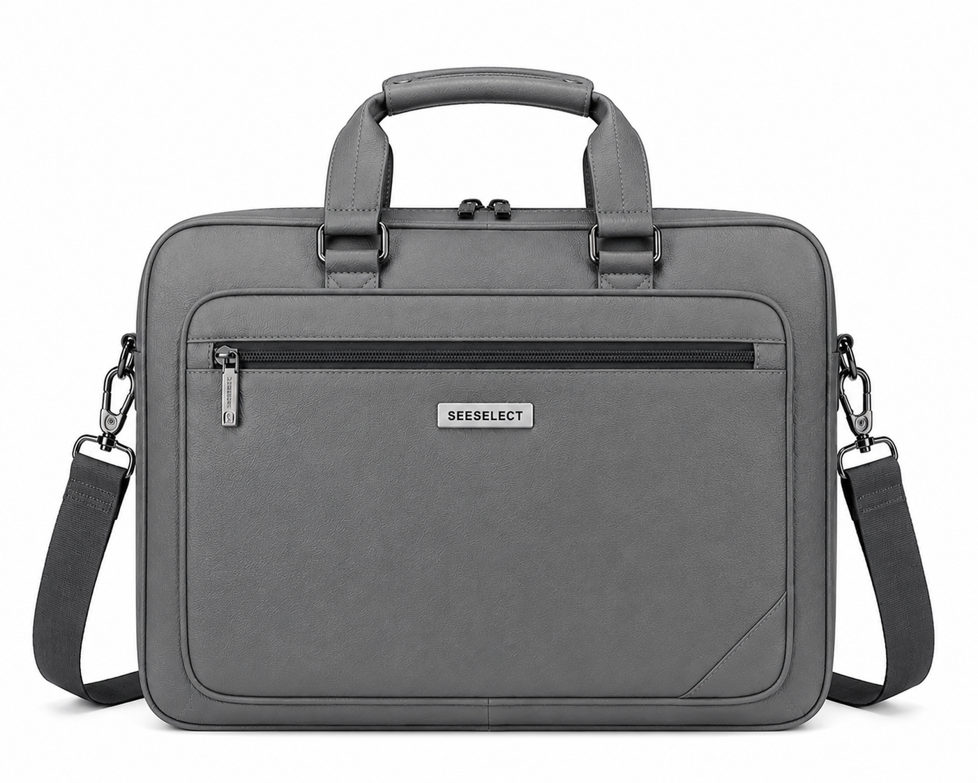 Seeselect Executive Grey Office Laptop Bag – Premium Business Briefcase with Shoulder Strap | Water-Resistant | Fits Up to 15.6" Laptop