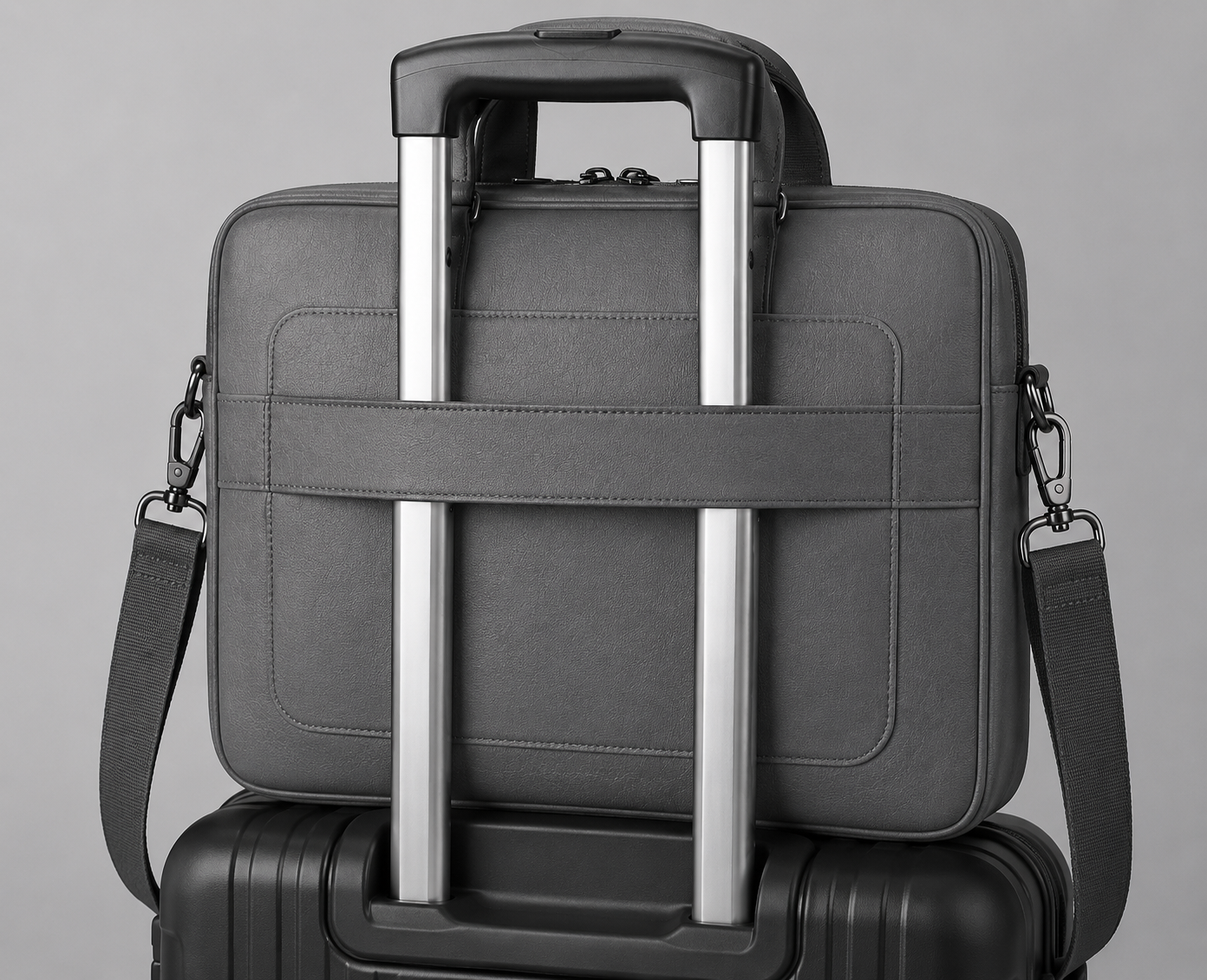 Seeselect Executive Grey Office Laptop Bag – Premium Business Briefcase with Shoulder Strap | Water-Resistant | Fits Up to 15.6" Laptop