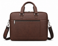 Seeselect Executive Slim Laptop Briefcase – Premium Brown Leather Office Bag for Men (15.6 Inch)