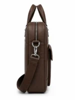 Seeselect Executive Slim Laptop Briefcase – Premium Brown Leather Office Bag for Men (15.6 Inch) - Image 3