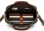 Seeselect Premium Olive Green Laptop Bag | 15.6" Executive Leather Briefcase with Detachable Shoulder Strap - Image 3