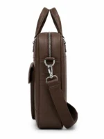 Seeselect Executive Slim Laptop Briefcase – Premium Brown Leather Office Bag for Men (15.6 Inch) - Image 4