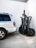 Trinity MT3 3-Rail Stand-Up Folding Motorcycle Trailer - 2000 lb Load Capacity - Image 2